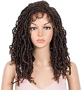 Style Icon 15.5”Short Faux Locs Wig with Baby Hair Synthetic Dreadlock Wig Natural Looking Handma...