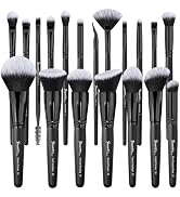 Bueart Design 19Pcs ULTRA SOFT Black labeled DENSE HAIR Makeup Brushes set