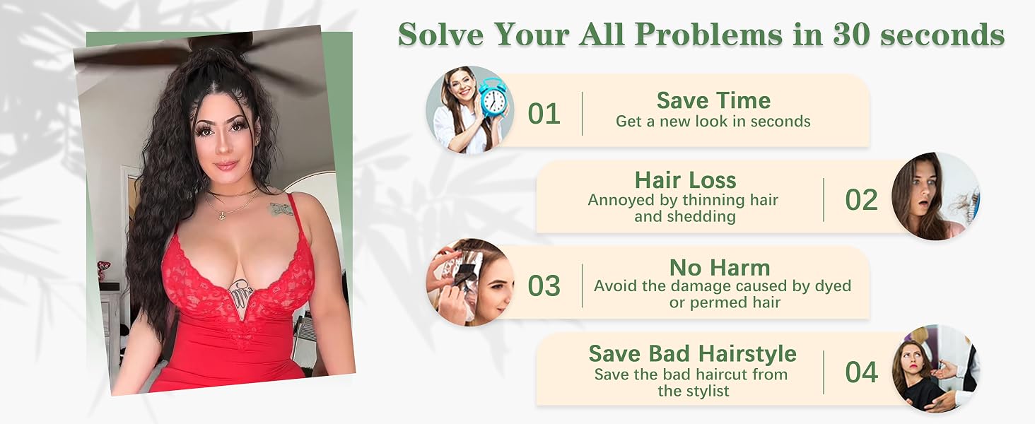 Claw Long Wavy Ponytail Extension