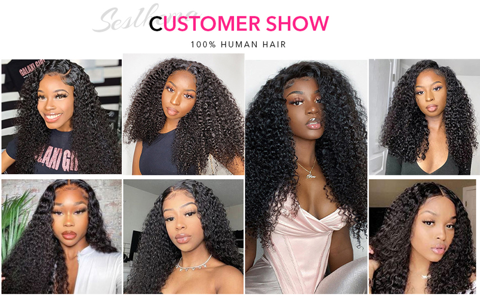 13x4 Kinky Curly Lace Front Wig Real Show
