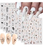 9 Sheets Rose Gold Nail Art Stickers Decal,Nail Supplies Graffiti Fun Nail Foil Decals 3D Self-Ad...