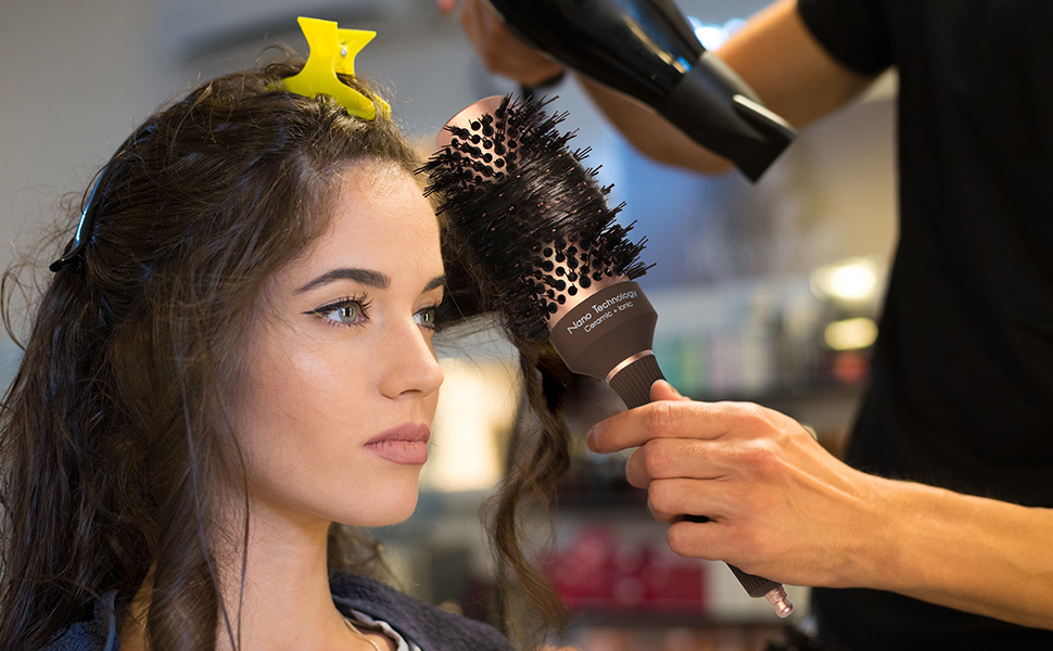 Round brush for blow drying