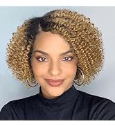 Fancy Hair Human Hair Wig Short Lace Front Wigs Kinky Curly Glueless Side Part Brazilian Virgin H...
