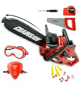 Toy Choi's Pretend Play Series Chainsaw Toy Tool Play Set, Outside Construction Work Shop Toy Too...