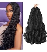 7 Pack French Curly Braiding Hair Pre Stretched Bouncy Braiding Hair Loose Wavy Pre Streched Brai...