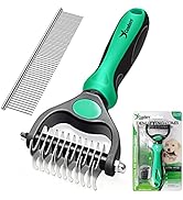 Candure Pet Friendly Dog Brush for Shedding & Effective Hair Removal 11+6 Double-Sided Dematting ...