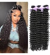 Deep Wave Human Hair Bundles 14 16 18 Inch Brazilian Deep Wave Bundles 100% Unprocessed Virgin Re...