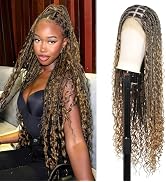 Brinbea 13x8'' HD Lace Front Braided Wigs for Women Knotless Boho Braided Wigs Box Braid Wig with...