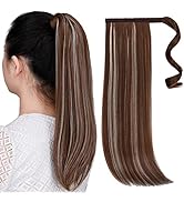 Wrap Around Ponytail ,Ponytails Extensions Brown Straight 18