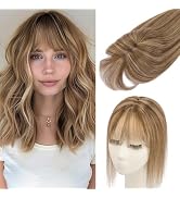 Rich Choices Hair Toppers for Women Real Human Hair 360°3D Clip in Bangs 100% Remy Human Toppers ...