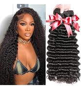 Deep Wave Bundles Human Hair 10 12 14 Inch Curly Human Hair Bundles 100% Unprocessed Brazilian Vi...