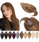 SEGOHAIR Hair Toppers for Women Real Human Hair With Bangs 7 * 13 CM Silk Base Clip In Topper Hai...