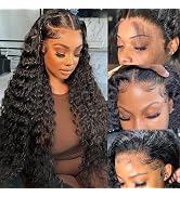 oveflect Deep Wave Lace Front Wigs Human Hair Pre Plucked 26 Inch 13x6 Water Wave Wigs Lace Front...