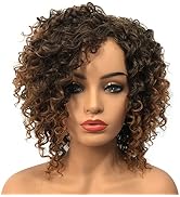 Wiginway Women Wig Medium Curly Brown Wigs Synthetic Wig Hairpiece For Women Remy Hair Pieces 8 Inch