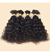 Human Hair Bulk Culry 3 Bundles of 1 Pack 100% Unprocessed Brazilian Human Hair Loose Wave Hair E...