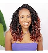 Fulcrum Goddess Box Braids Crochet Hair 14 Inch, 9 Packs Pre Looped Box Braids Crochet Hair For B...