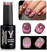 YOKE FELLOW 9D Cat Eye Gel Nail Polish, 10ML Holographic Galaxy Chameleon Effect Reflective Glitt...