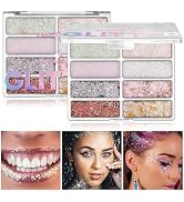 LANGMANNI 8 Colors Face & Body Glitter Palette - Holographic Changing Sparkling Mermaid Sequins f...