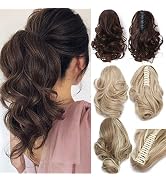 12” Big Wave Fluffy Pony Tail Clip In On Hairpiece With Claw/Jaw Short Curly Claw Ponytail Hair E...