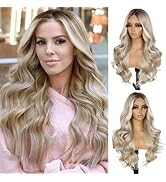SAPPHIREWIGS 13×4 Platinum Blonde Lace Front Wigs Synthetic Lace Front Wigs Body Wave Glueless Wi...