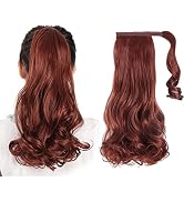 Ponytail Hair Extensions,HSPJHTM Auburn Ponytail Extension 16