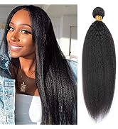 Yaki Straight Human Hair Bundles One Bundle 16 inch MSGEM Brazilian 10A Kinky Straight Human Hair...
