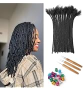 YuDragonFt Dreadlock Extensions Human Hair 8 Inch 0.6cm Width Full Handmade Loc Extensions Human ...