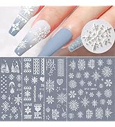 Snowflakes Nail Art Sticker Decals 5D Hollow Exquisite Luxurious Christmas New Year Nail Art Supp...