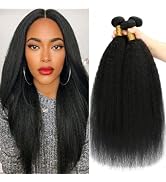 Kinky Straight Bundles Human Hair 18 20 22 Inch Yaki Straight Human Hair Bundles Brazilian Virgin...