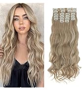 Benehair Clip in Hair Extensions Highlighted Hair Extensions Synthetic Hair Extension Clip Ins, N...