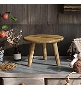 TITA-DONG Mini Round Wooden Stool, Indoor Plant Stand Table, Decorative Wooden Stool Display Stan...