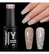 YOKE FELLOW Reflective Glitter Gel Nail Polish, 10ML Flash Diamond Disco DJ Shimmer Sparkly Shiny...