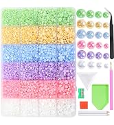 RODAKY 24000pcs Mix Color Pearls Rhinestones for Craft 3/4/5/6mm Flatback Half Round AB Pearls Be...