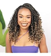 Fulcrum Goddess Box Braids Crochet Hair 14 Inch, 9 Packs Pre Looped Box Braids Crochet Hair For B...