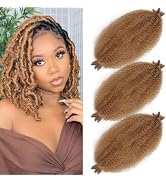 SIXERSI Afro Spring Twist Hair 12 Inches Marley Twist Braiding Hair Extensions 27# Honey Blonde C...