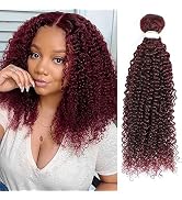 REMY HAIR Burgundy Bundles Human Hair Red Curly Bundles Burgundy Kinky Curly Human Hair Bundles 1...