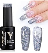 YOKE FELLOW Glitter Gel Nail Polish, Soak Off UV 10ML Sparkly Holographic Gel Polish LED Gel Nail...