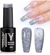 YOKE FELLOW Glitter Gel Nail Polish, Soak Off UV 10ML Sparkly Holographic Gel Polish LED Gel Nail...