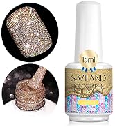 Saviland 15ML Super Glitter Gel Nail Polish - Gold Reflective Gel Polish Soak Off U V LED Sparkly...