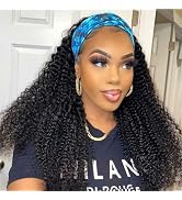 XSY Headband Wig Human Hair For Black Women Kinky Curly Glueless Brazilian Hair Machine Made None...
