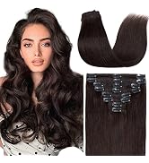 16 inch 90g Clip in Remy Human Hair Extensions Full Head 8 Pieces Set Long length Straight Very S...