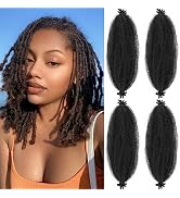 Anemoi Marley Twist Braiding Hair, 10 Inch 4 Packs Springy Afro Kinky Twist Hair For Braiding,Bla...