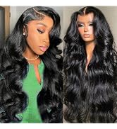 26 Inch 13x6 HD Lace Front Wigs Human Hair Body Wave Lace Front Wigs Human Hair Pre Plucked 180% ...