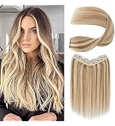 S-noilite One Piece Clip in Hair Extensions Human Hair Balayager One Piece/5 Clips 3/4 Full Head ...