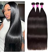 Straight Bundles Human Hair 26 28 30 Inch 3 Bundles Straight Hair 10A Double Weft Hair Extensions...