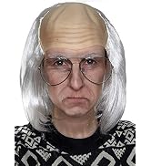 ALLAURA - Old Man Costume Albert Bald Wig - White Balding Cap Wigs Franklin Albert - Bald Riff Ra...