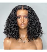Brennas Hair 12 Inch Wear and Go Glueless Wigs Human Hair Pre Plucked Pre Cut Deep Wave Short Cur...