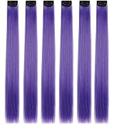 Hair Extensions,HJPJHTM Colored Hair Extensions,6pcs Party Highlights Clip in Hair Extensions for...