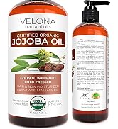 velona Jojoba Oil USDA Certified Organic - 16 oz (With Pump) | 100% Pure and Natural | Golden, Un...