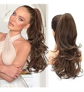 NAYOO Claw Clip Ponytail Extension Chestnut Brown 18